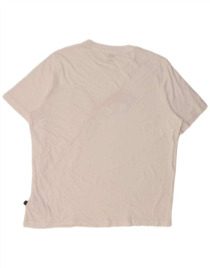 Puma Mens Graphic T-Shirt Top XL White Cotton