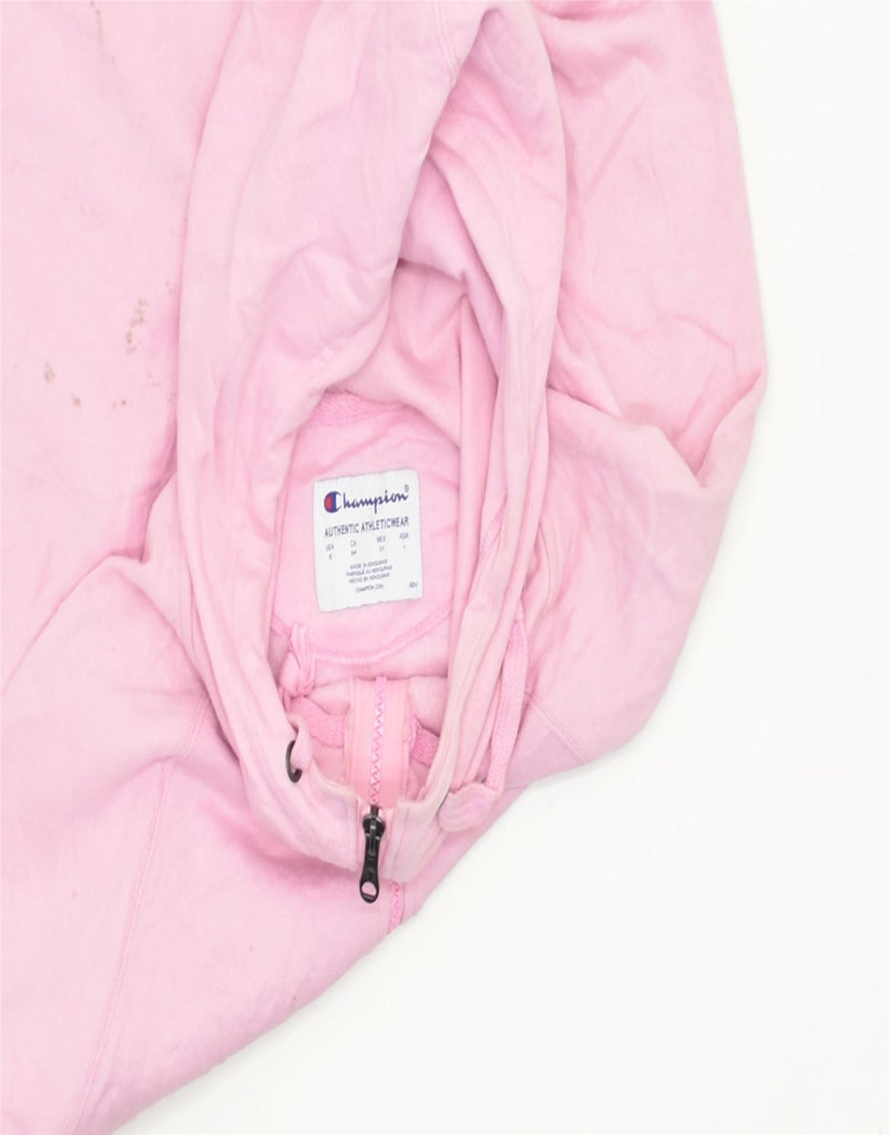 CHAMPION Womens Zip Hoodie Sweater UK 10 Small Pink Cotton | Vintage | Thrift | Second-Hand | Used Clothing | Messina Hembry 