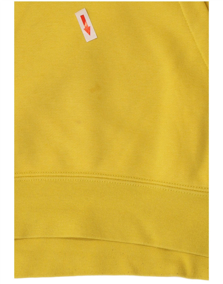 Nike Mens Hoodie Jumper Large Yellow Cotton