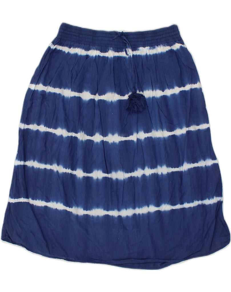 J. CREW Womens A-Line Skirt Small W27 Navy Blue Striped Cotton | Vintage J. Crew | Thrift | Second-Hand J. Crew | Used Clothing | Messina Hembry 