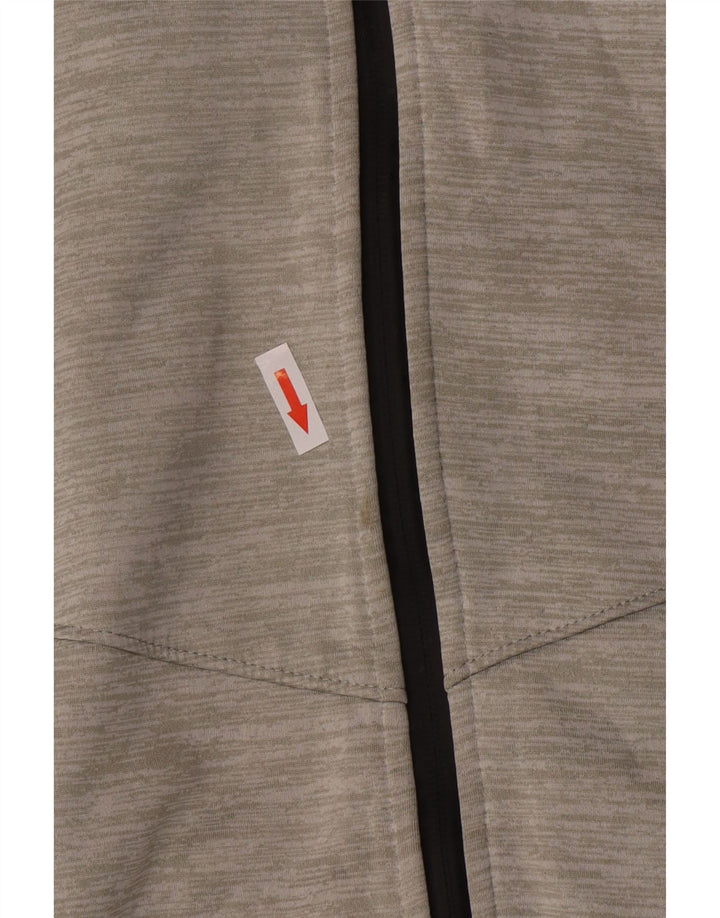 Superdry Womens Zip Hoodie Sweater UK 12 Medium Grey Pinstripe Polyester