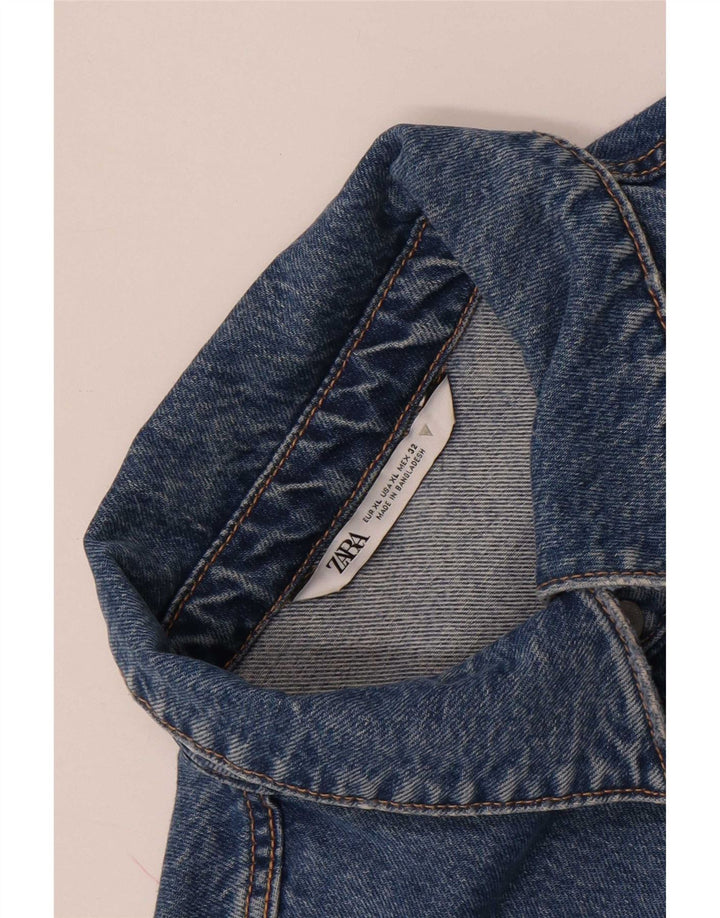 Zara Womens Asymmetric Oversized Denim Shirt UK 18 XL Blue