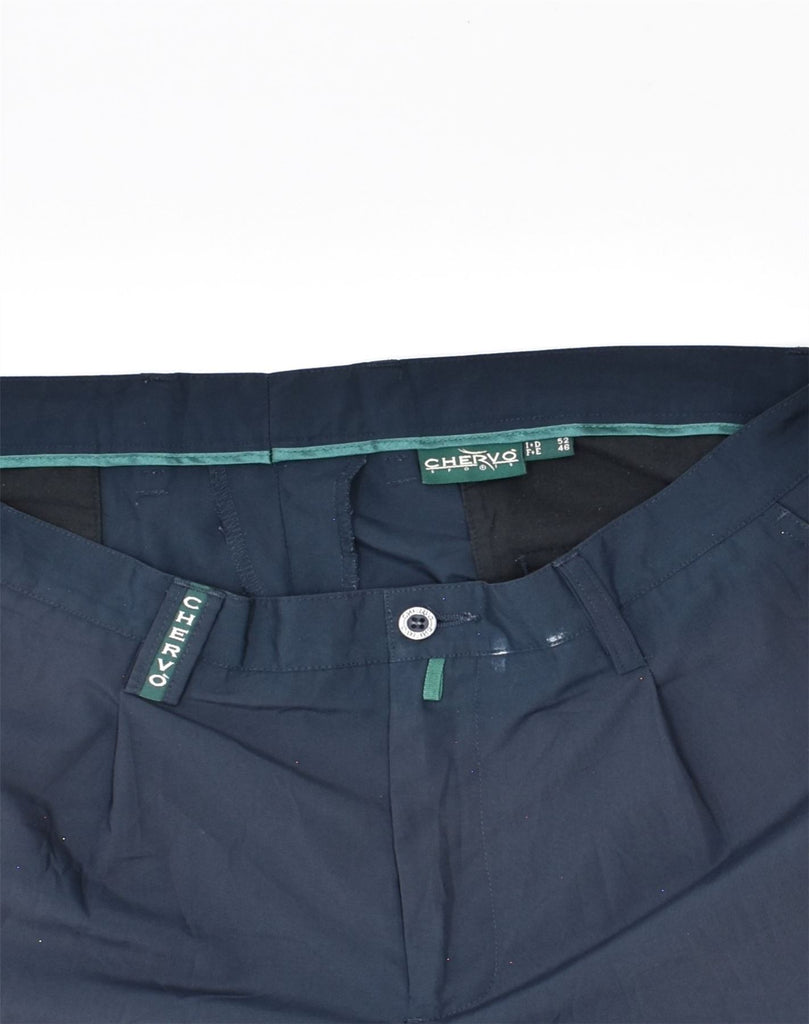 CHERVO Womens Chino Shorts EU 46 XL Navy Blue Polyester | Vintage Chervo | Thrift | Second-Hand Chervo | Used Clothing | Messina Hembry 