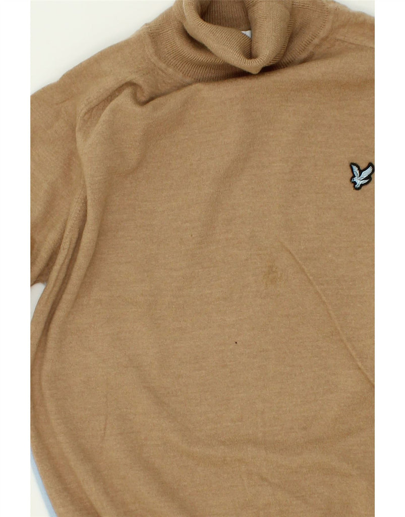 LYLE & SCOTT Womens Roll Neck Jumper Sweater IT 42 Medium Beige Vintage Lyle & Scott and Second-Hand Lyle & Scott from Messina Hembry 
