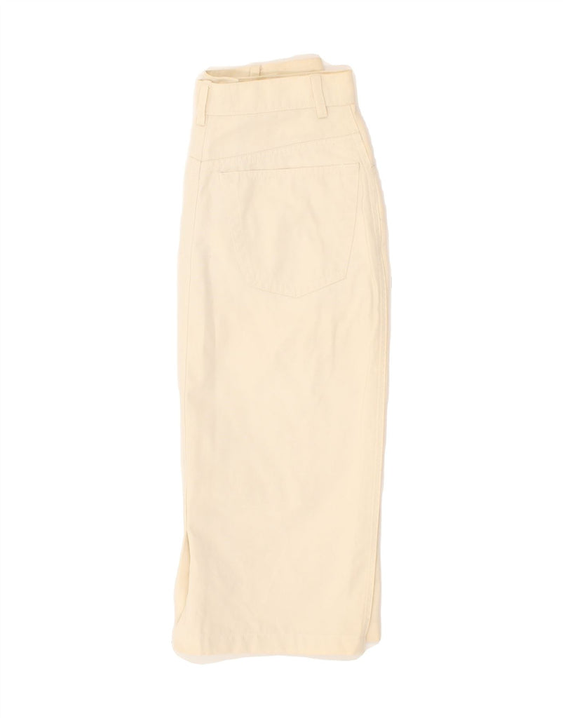 VINTAGE Womens Straight Skirt IT 40 Small W25 Beige Vintage Vintage and Second-Hand Vintage from Messina Hembry 