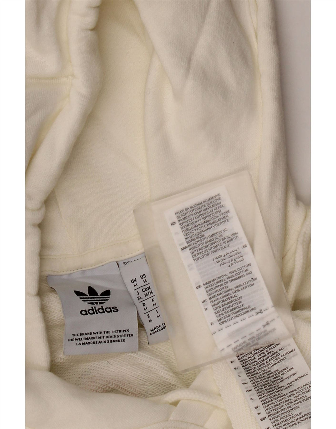Adidas Mens Graphic Hoodie Jumper Medium White Cotton