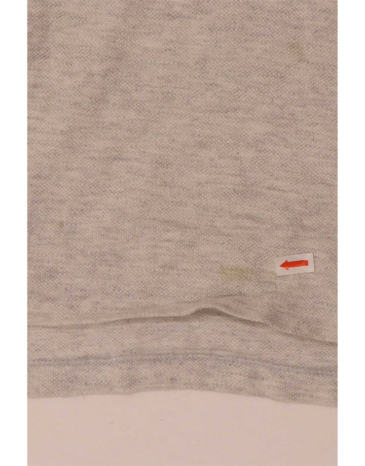 Champion Mens Long Sleeve Polo Shirt Medium Grey Flecked