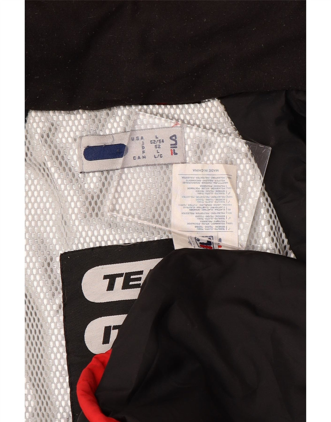 Fila Mens Hooded Windbreaker Jacket UK 40 Large Red Colourblock Polyamide