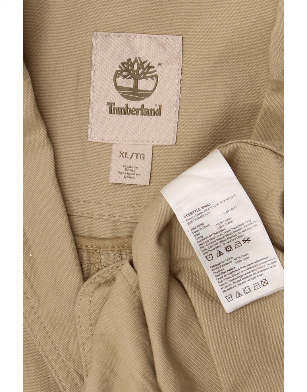 Timberland Mens 3 Button Blazer Jacket UK 42 XL Beige Cotton