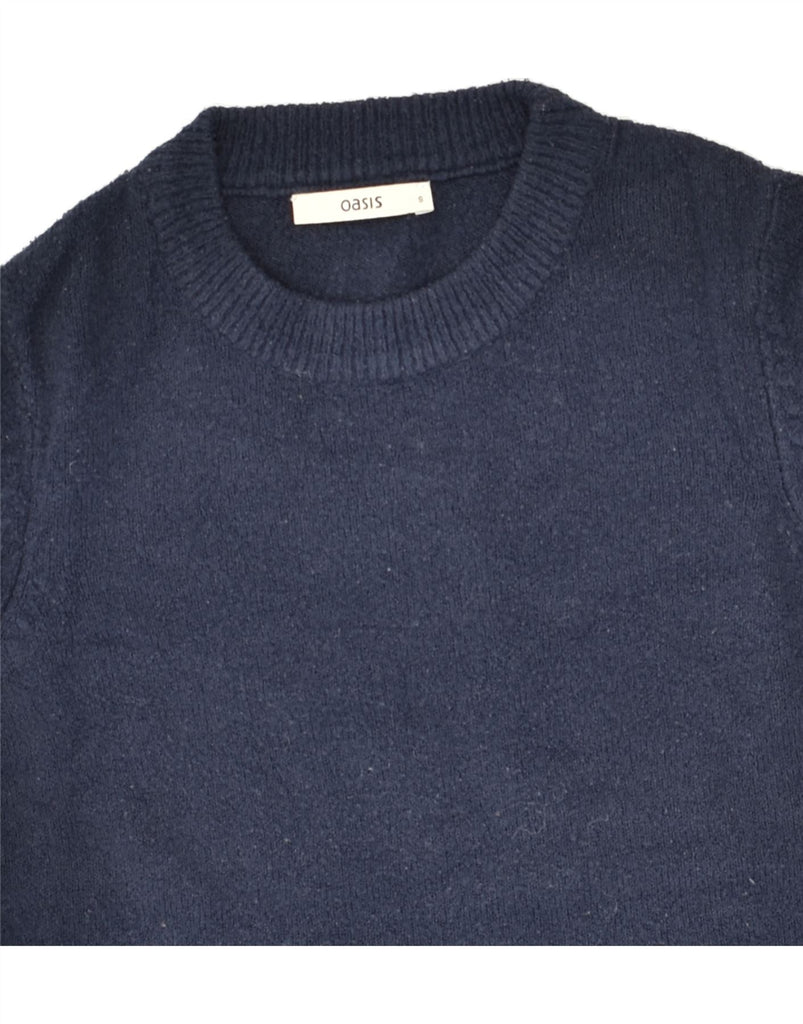 OASIS Womens Crew Neck Jumper Sweater UK 8 Small Navy Blue Acrylic | Vintage Oasis | Thrift | Second-Hand Oasis | Used Clothing | Messina Hembry 