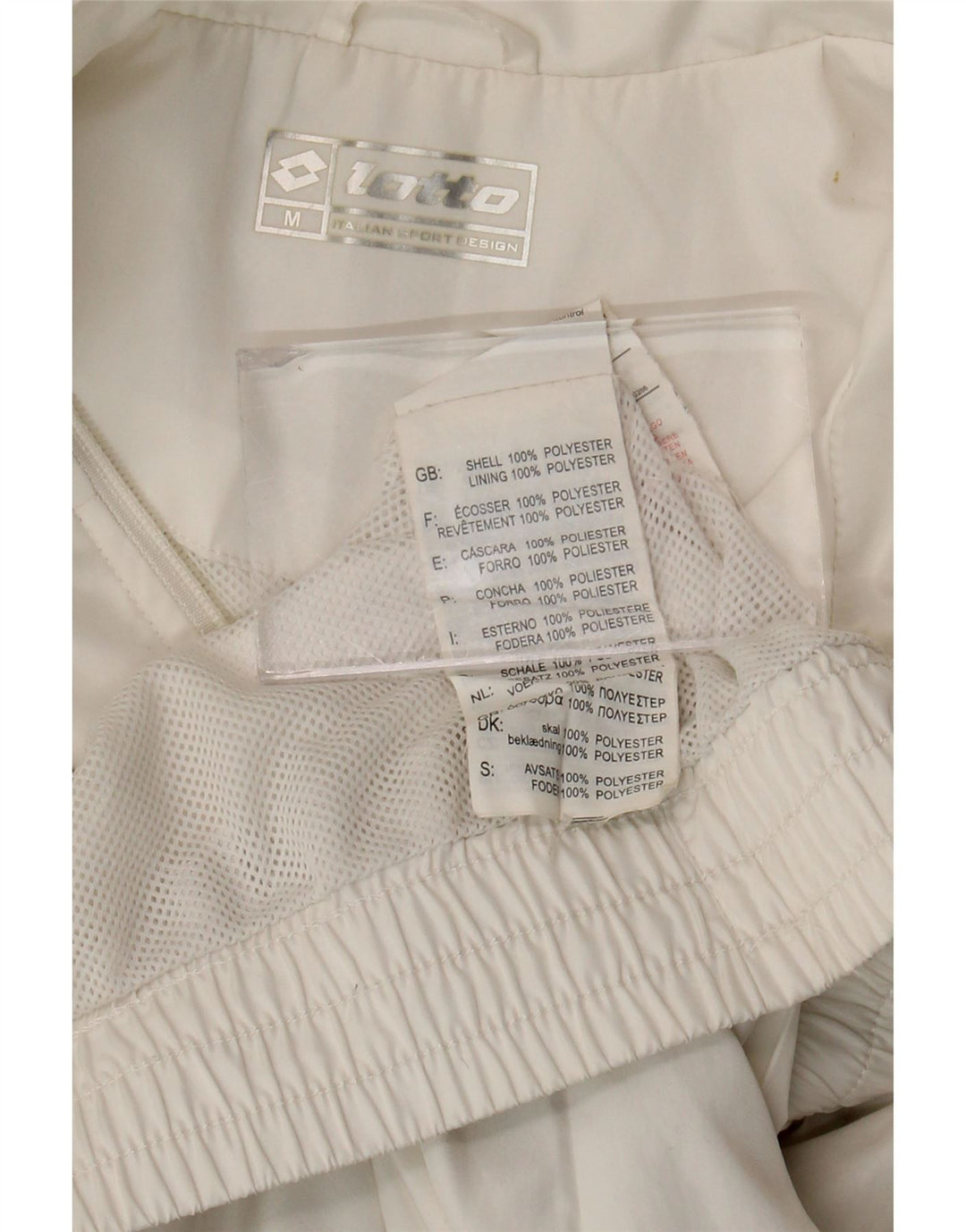 Lotto Mens Tracksuit Top Jacket Medium White Polyester