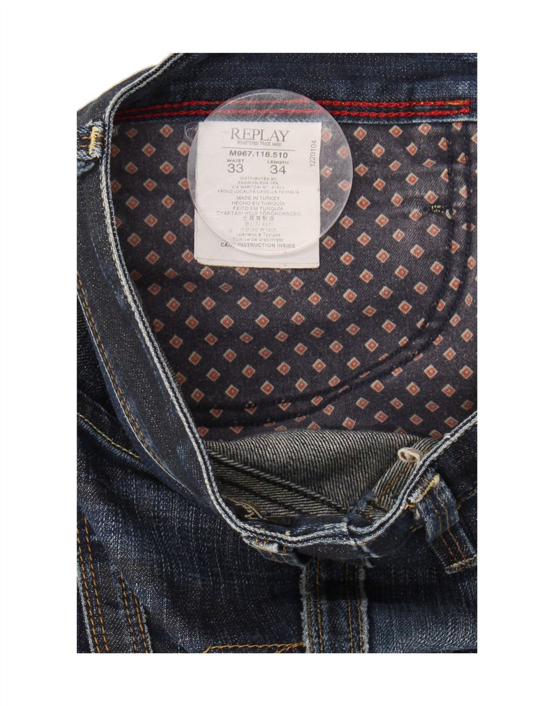 REPLAY Mens Straight Jeans W33 L34 Blue Cotton Vintage Replay and Second-Hand Replay from Messina Hembry 