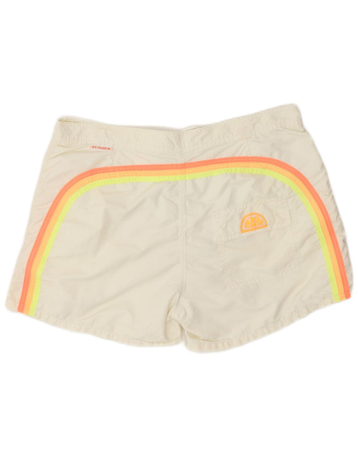 SUNDEK Mens Swimming Shorts Large  Off White Nylon