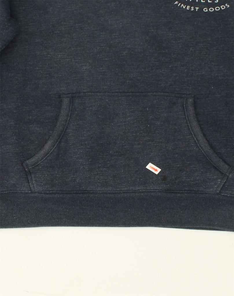 JACK WILLS Womens Graphic Hoodie Jumper UK 8 Small Navy Blue Polyester | Vintage Jack Wills | Thrift | Second-Hand Jack Wills | Used Clothing | Messina Hembry 