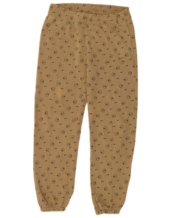 Nike Mens Graphic Tracksuit Trousers Joggers Small Beige Geometric