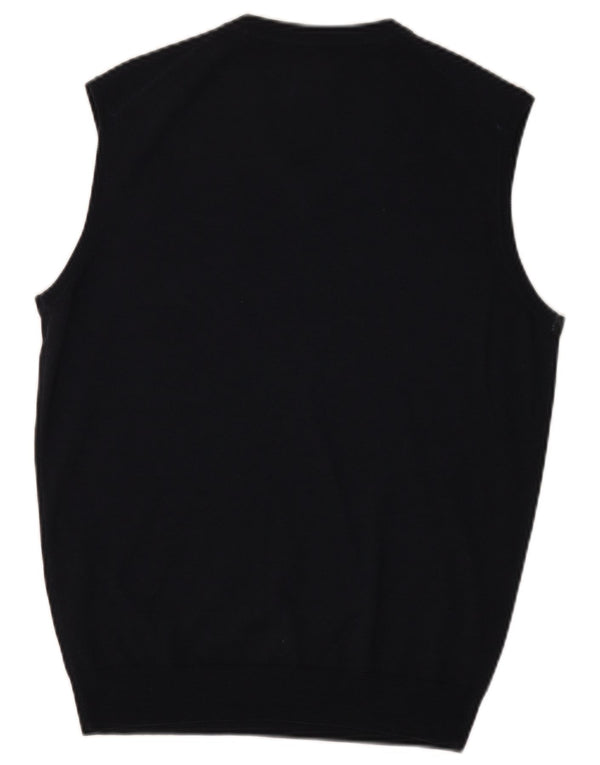 Boggi Mens Vest Tank Top Medium Navy Blue Wool