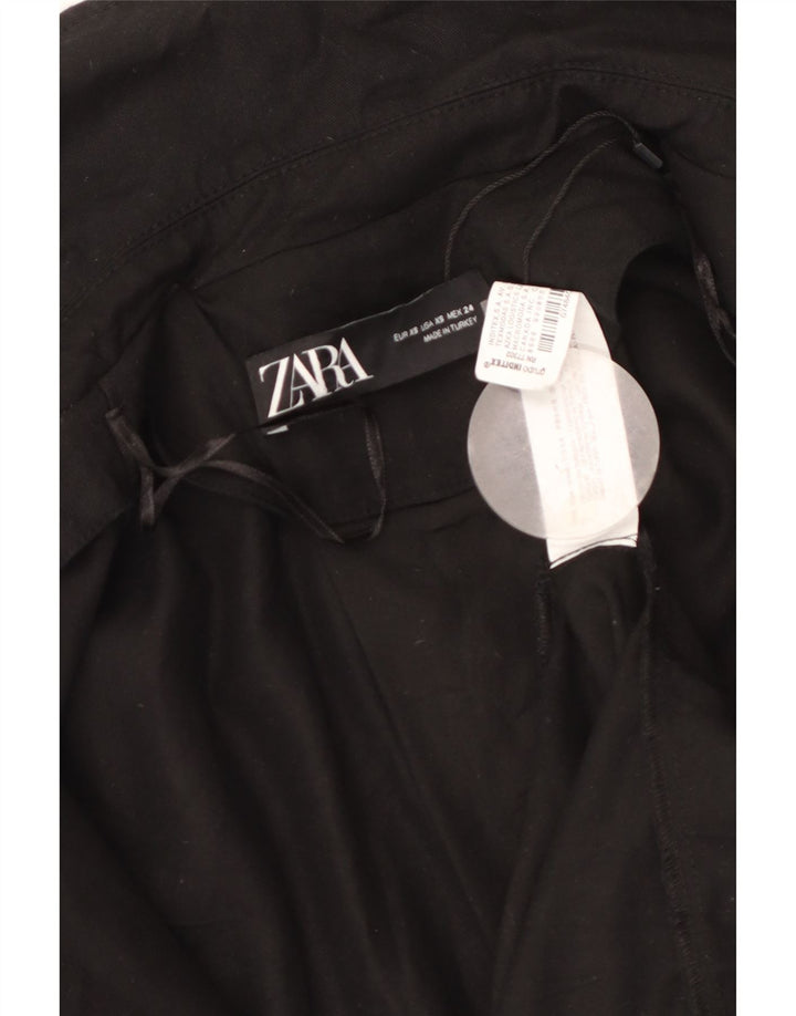 Zara Womens Wrap Dress UK 6 XS Black Lyocell
