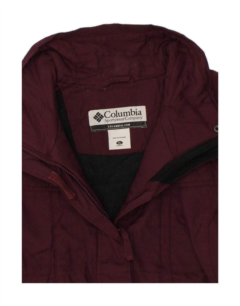 COLUMBIA Womens Rain Jacket UK 18 XL Purple Nylon Vintage Columbia and Second-Hand Columbia from Messina Hembry 