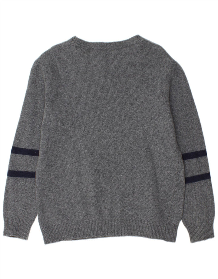 Tommy Hilfiger Womens Boat Neck Jumper Sweater UK 14 Medium Grey Striped