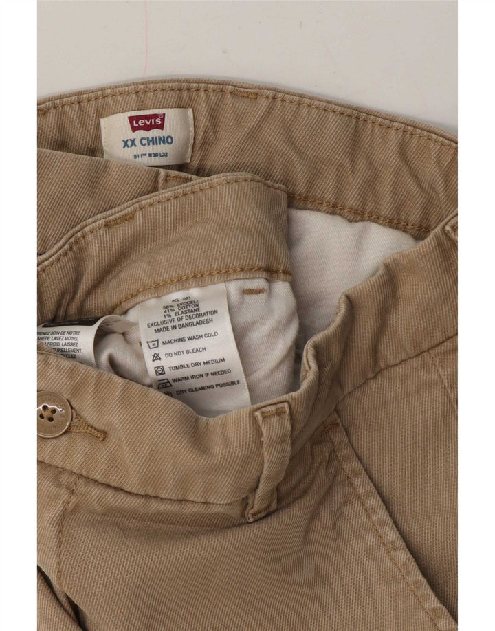 Levi's Mens 511 Slim Chino Trousers W30 L27 Beige Lyocell