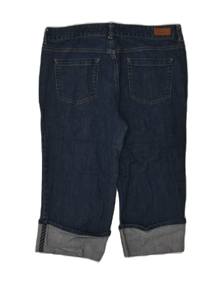EDDIE BAUER Womens Capri Jeans US 12 Large W34 L18  Blue Cotton | Vintage Eddie Bauer | Thrift | Second-Hand Eddie Bauer | Used Clothing | Messina Hembry 