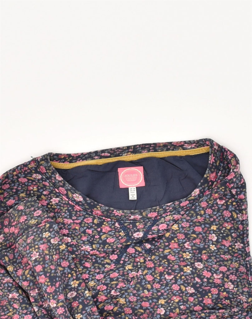 JOULES Womens Sweatshirt Jumper UK 14 Large Multicoloured Floral Cotton | Vintage Joules | Thrift | Second-Hand Joules | Used Clothing | Messina Hembry 