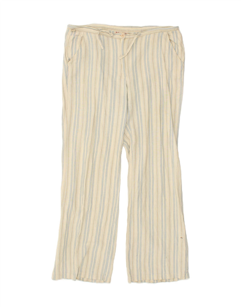 MARLBORO CLASSICS Womens Bootcut Casual Trousers EU 48 2XL Beige Striped Vintage Marlboro Classics and Second-Hand Marlboro Classics from Messina Hembry 