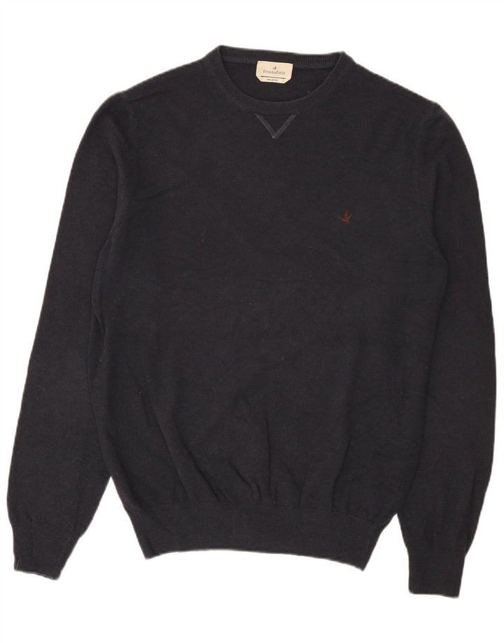 Brooksfield Mens Crew Neck Jumper Sweater IT 50 Medium Grey Wool