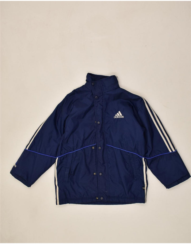 ADIDAS Boys Padded Coat 11-12 Years Navy Blue Polyester | Vintage Adidas | Thrift | Second-Hand Adidas | Used Clothing | Messina Hembry 