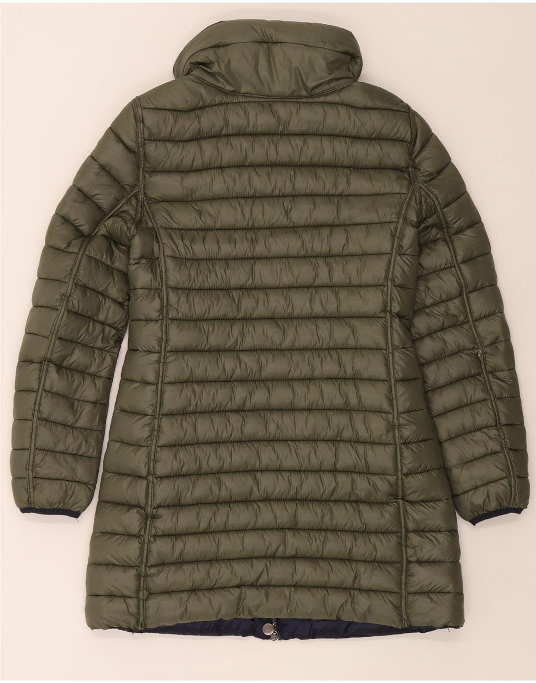 Colmar Womens Hooded Reversible Padded Coat UK 12 Medium Navy Blue Nylon