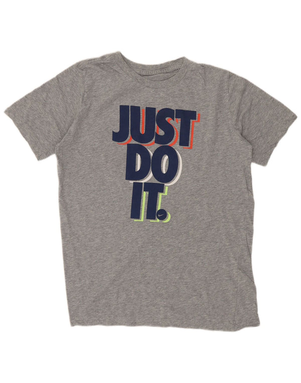 Nike Boys Graphic T-Shirt Top 13-14 Years XL Grey Cotton