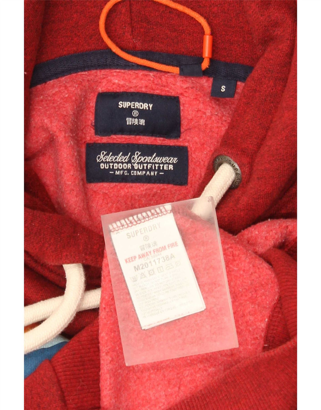 Superdry Mens Graphic Hoodie Jumper Small Red Cotton