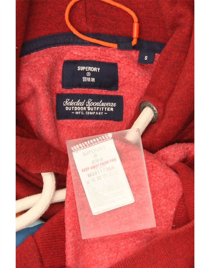 Superdry Mens Graphic Hoodie Jumper Small Red Cotton