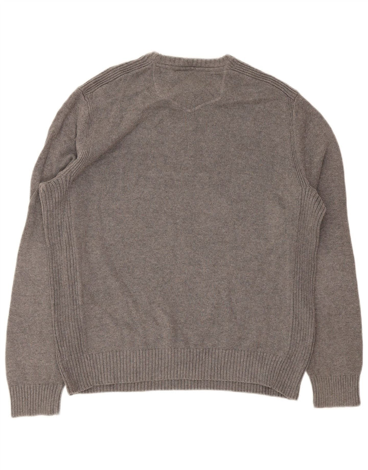 Eddie Bauer Mens Crew Neck Jumper Sweater Large Grey Cotton