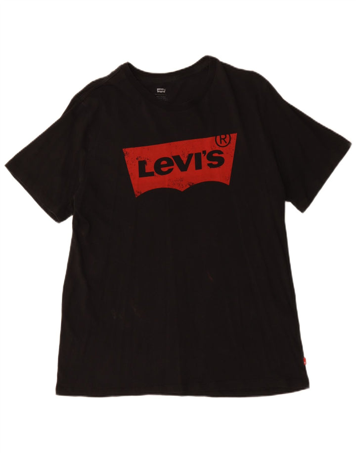 Levi's Mens Graphic T-Shirt Top Large Black Cotton