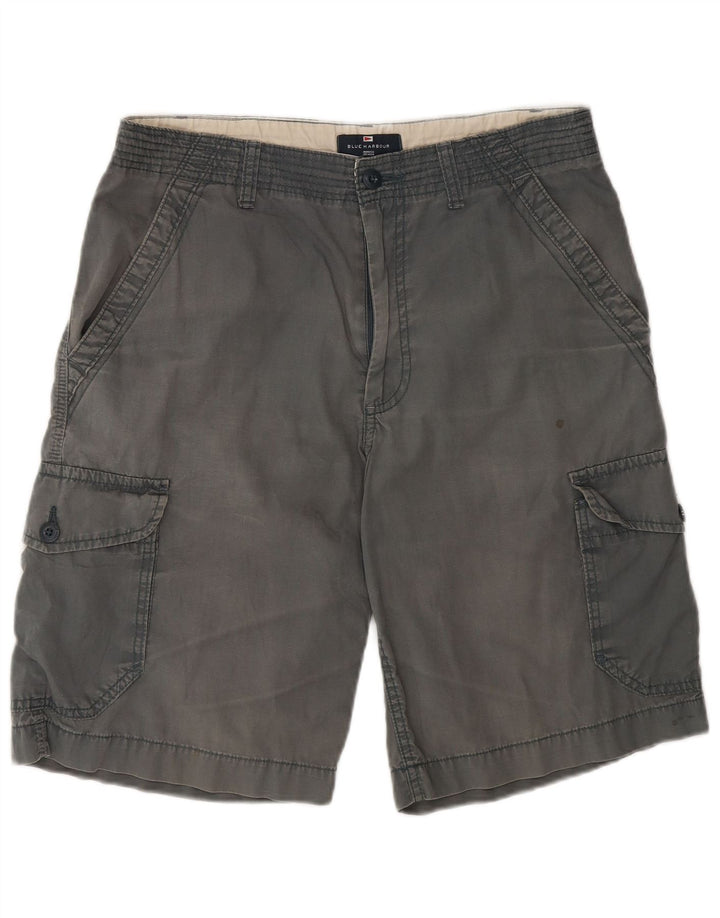 Marks & Spencer Mens Cargo Shorts W32 Medium Grey Cotton