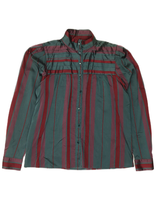 Selene Womens Shirt Blouse IT 46 Large Green Striped