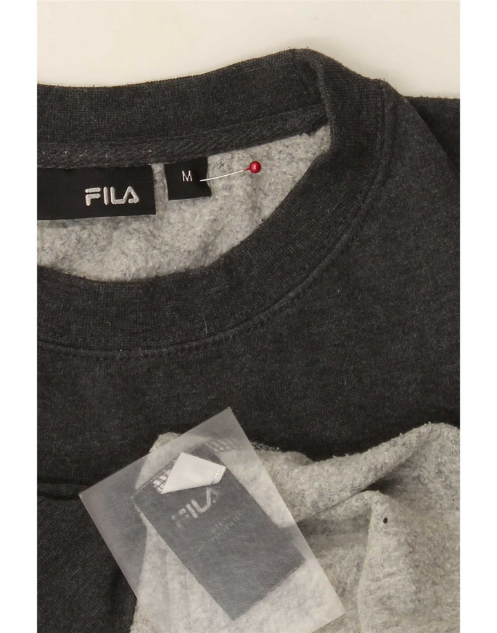 Fila Mens Graphic Regular Fit Sweatshirt Jumper Medium Grey Cotton