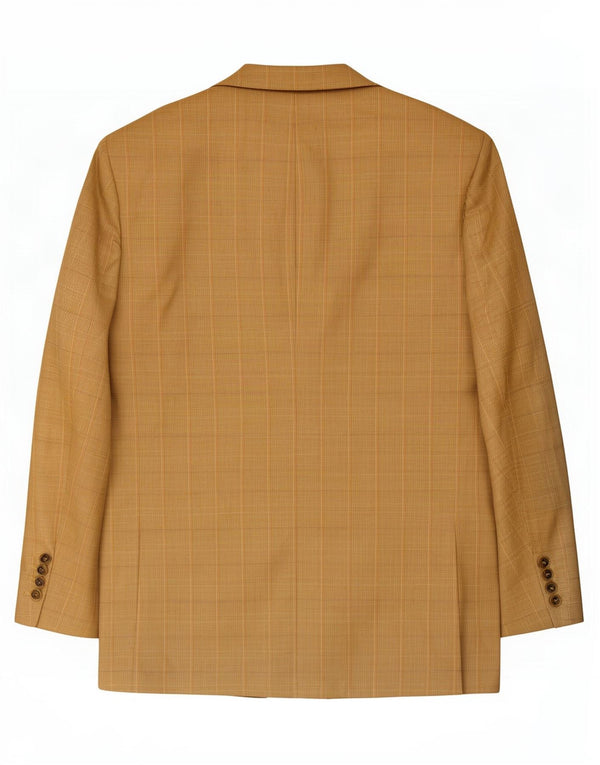 Burberry Mens 3 Button Blazer Jacket IT 54 Large Beige Check Wool