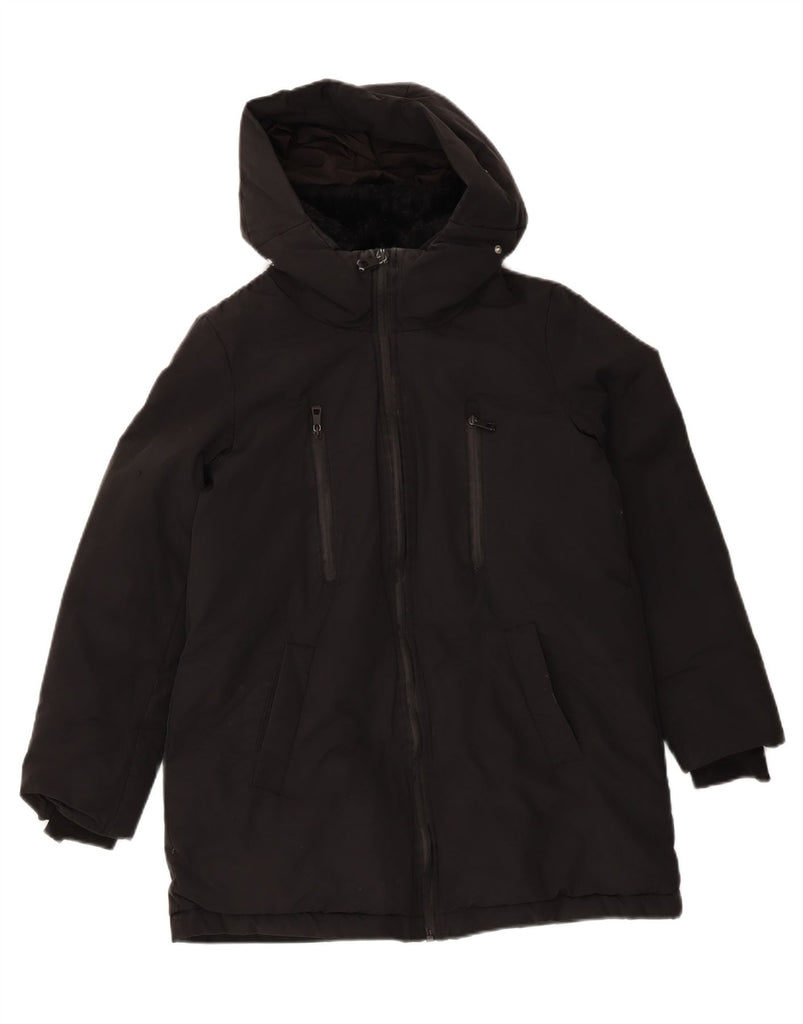 ZARA Womens Oversized Hooded Windbreaker Coat UK 10 Small Black Polyester Vintage Zara and Second-Hand Zara from Messina Hembry 