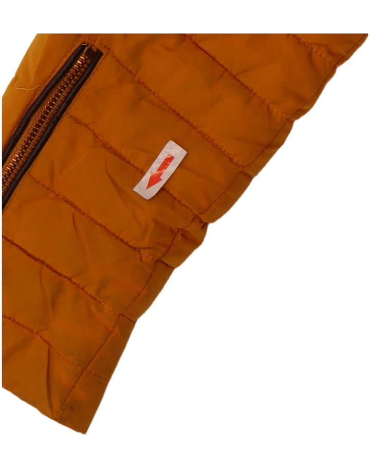 Zara Womens Crop Padded Jacket UK 10 Small Yellow
