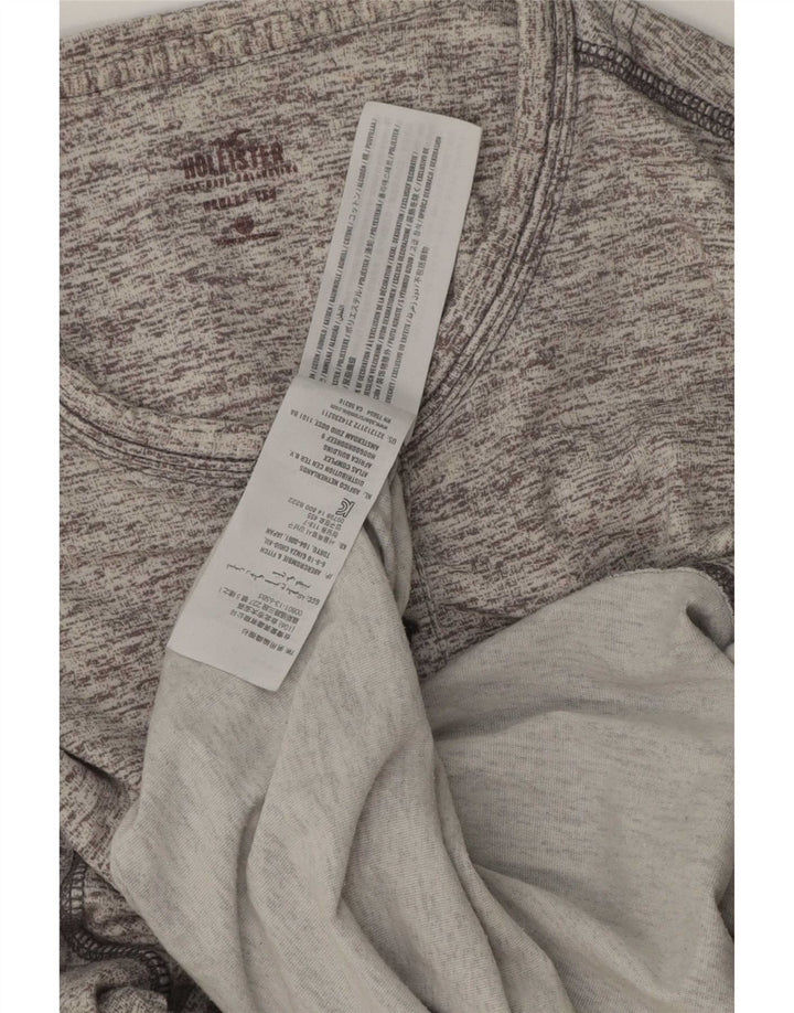 Hollister Mens Top Long Sleeve Small Grey Flecked Cotton