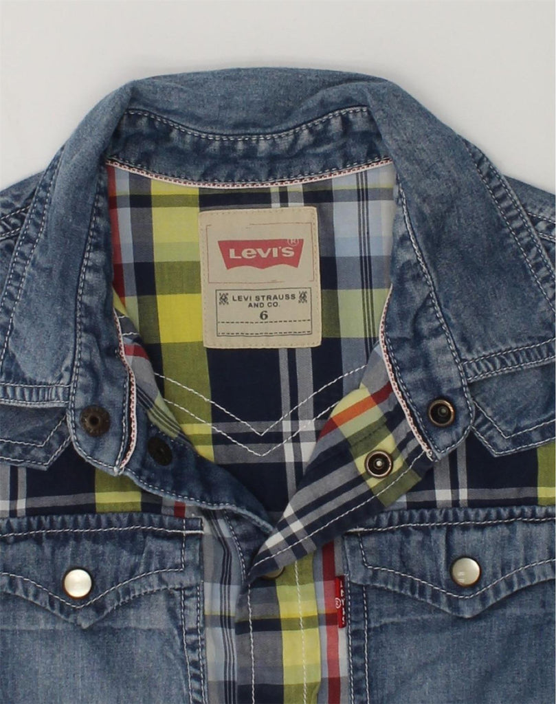 LEVI'S Boys Shirt 5-6 Years Blue Check Cotton | Vintage Levi's | Thrift | Second-Hand Levi's | Used Clothing | Messina Hembry 