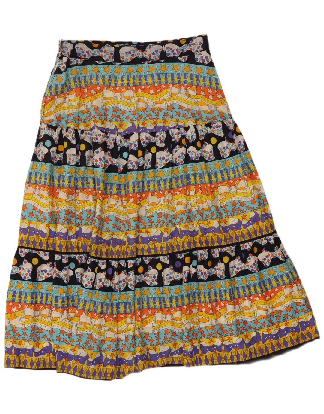 Vintage Womens High Waist A-Line Skirt W28 Medium Multicoloured Geometric