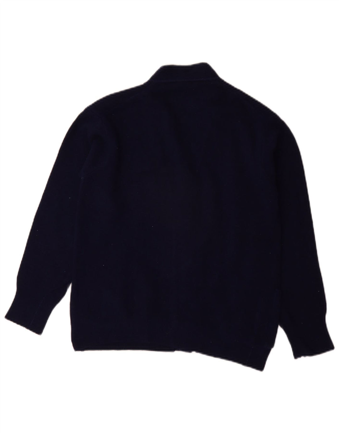 BENETTON Boys Cardigan Sweater 13-14 Years Navy Blue Wool