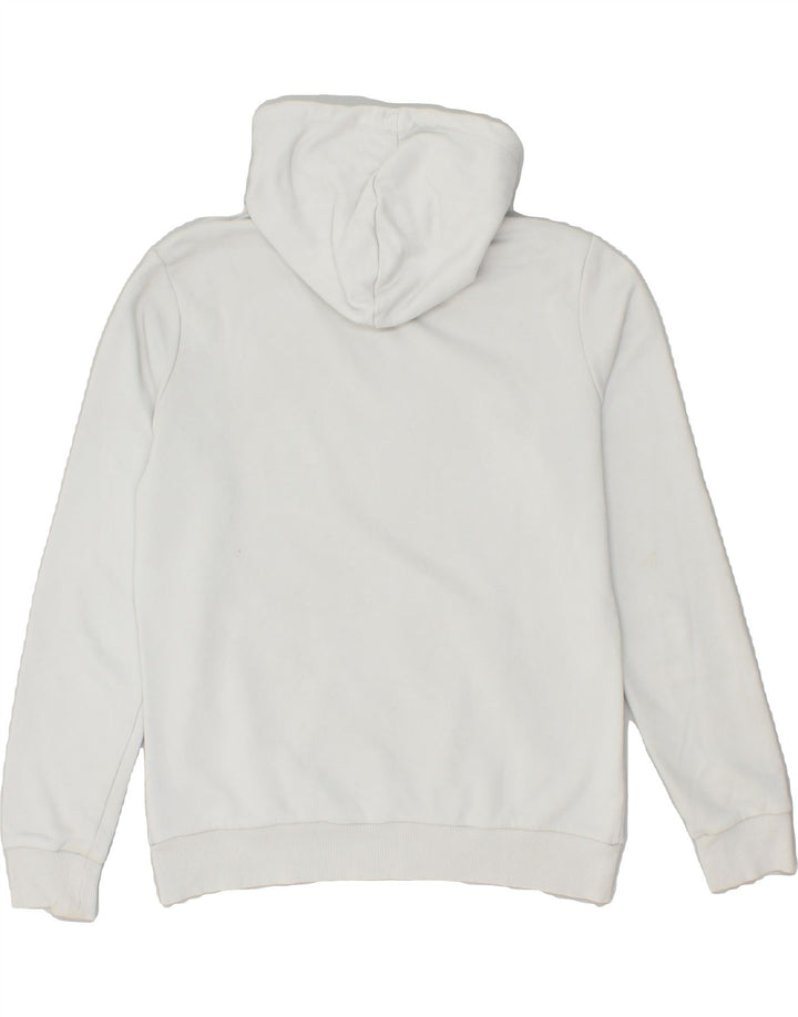 PUMA Womens Graphic Hoodie Jumper UK 14 Medium Grey Cotton | Vintage Puma | Thrift | Second-Hand Puma | Used Clothing | Messina Hembry 