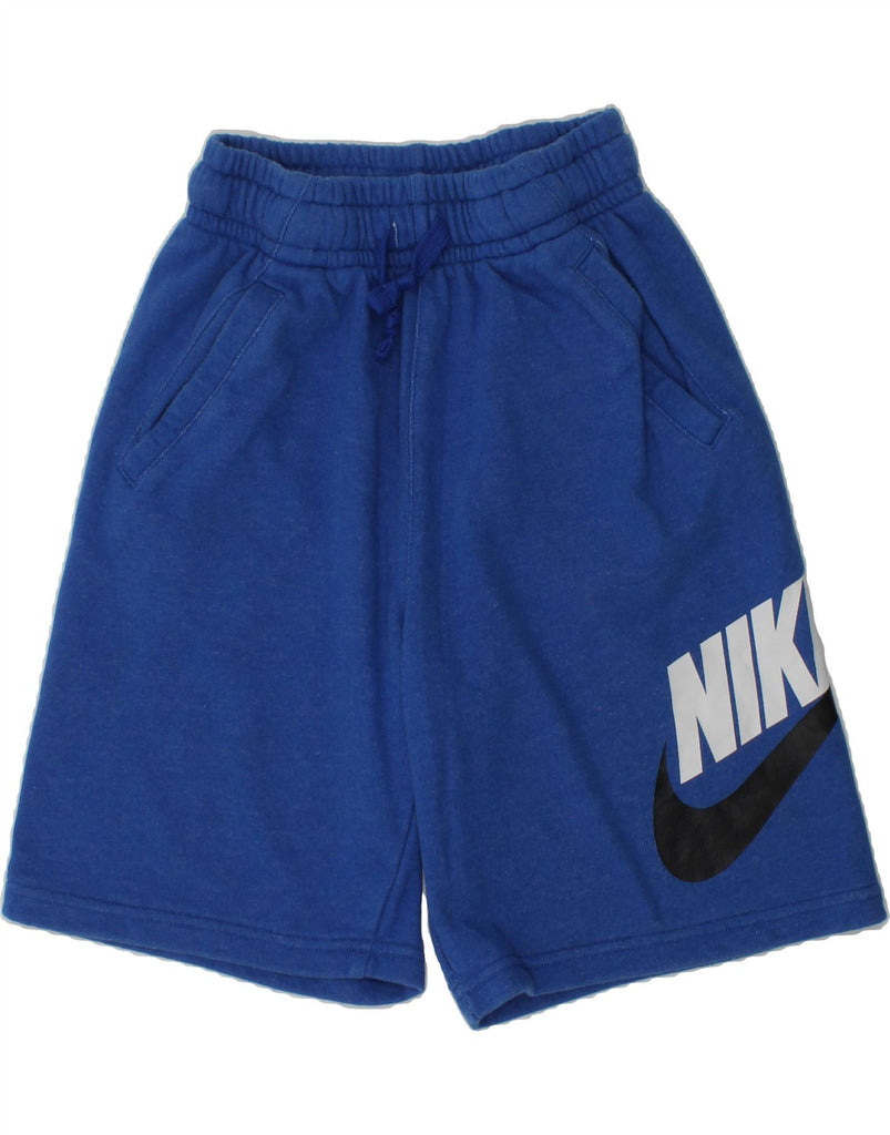 NIKE Boys Graphic Sport Shorts 12-13 Years Large Blue Cotton | Vintage Nike | Thrift | Second-Hand Nike | Used Clothing | Messina Hembry 