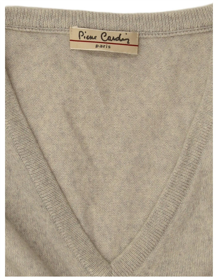 Pierre Cardin Mens V-Neck Jumper Sweater 2XL Grey Acrylic