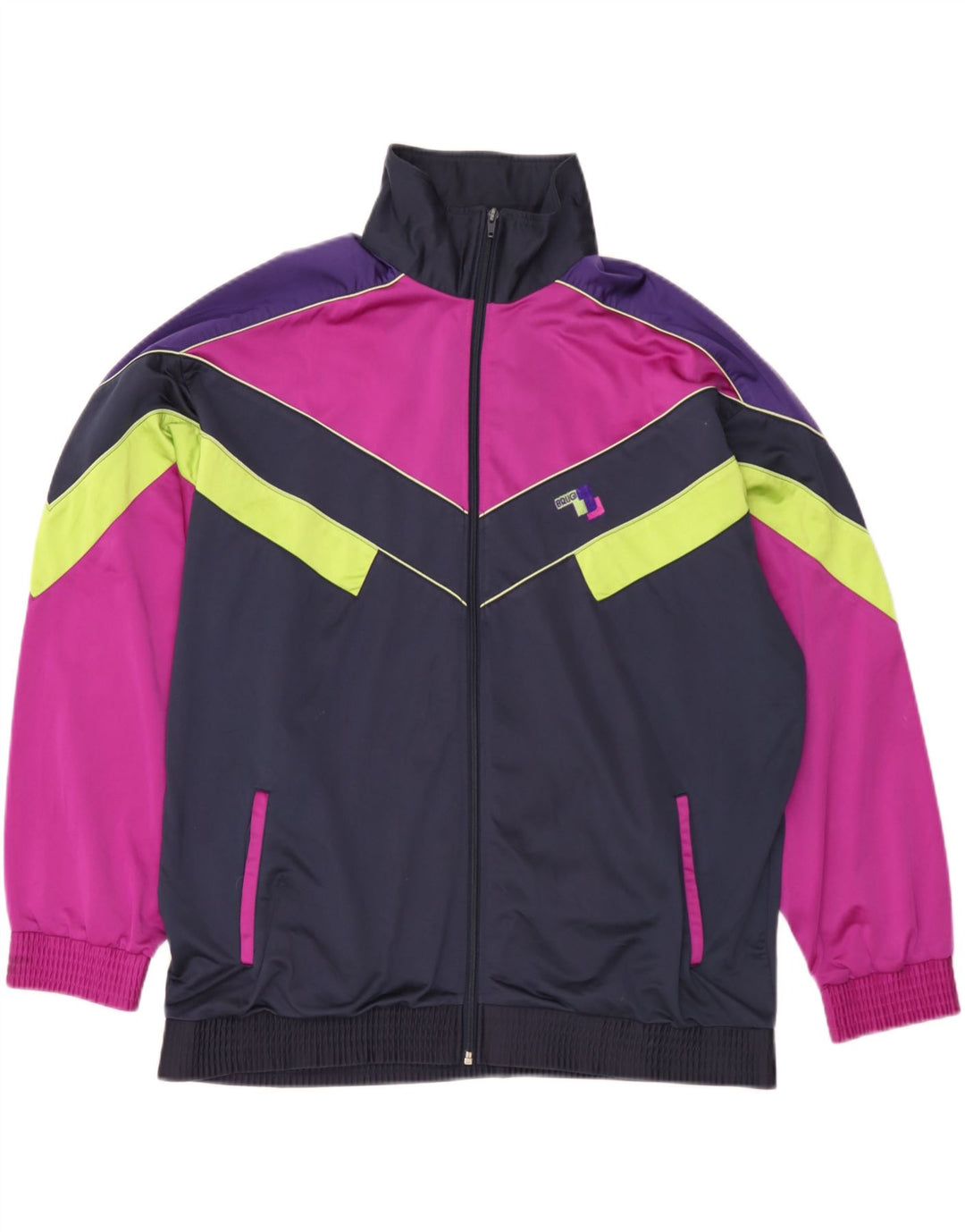 Brugi Mens Tracksuit Top Jacket XL Navy Blue Colourblock