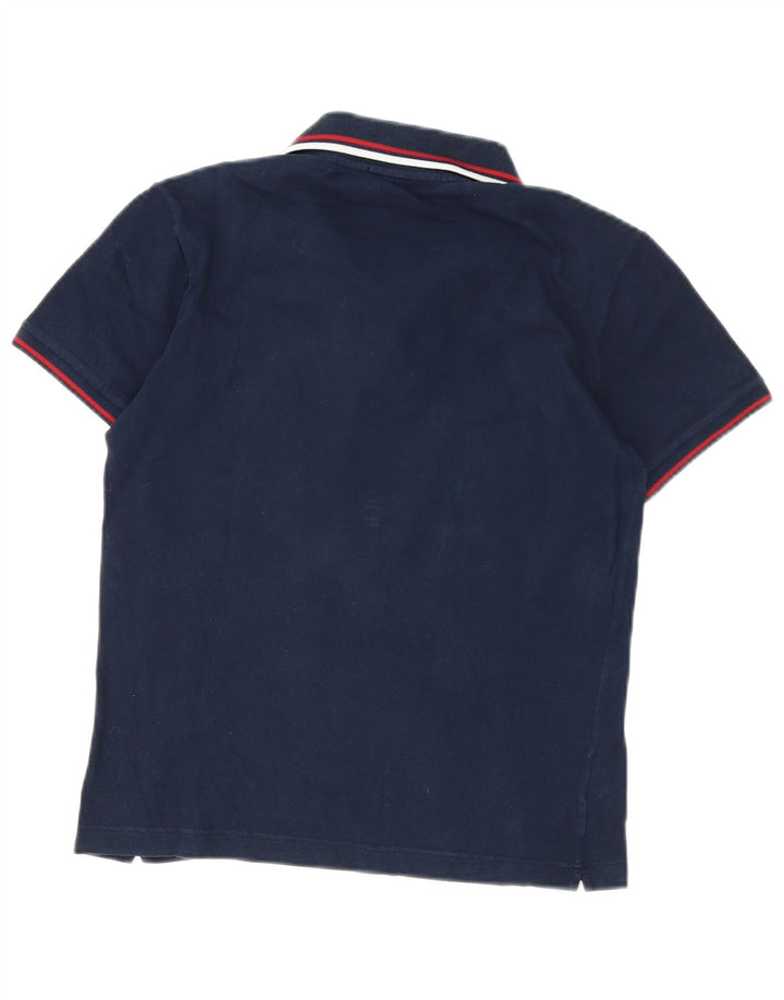 Fred Perry Mens Polo Shirt Small Navy Blue Striped Cotton